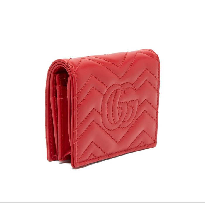 G u c c i GG Marmont Quilted-leather Wallet 100% Authentic