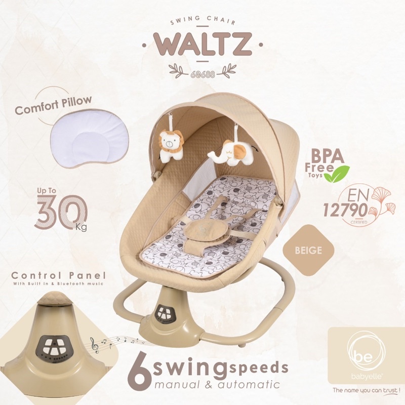 Makassar - Babyelle Waltz Swing / Babyelle BE 1203 Swing Cozy / Ayunan Bayi Elektrik Features / OTOMATIS Bouncer Swing