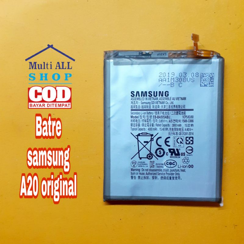Batre samsung A20 copotan