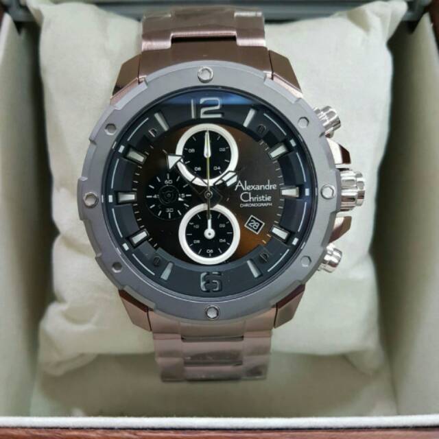 Jam Tangan Pria Alexandre Christie AC 6410 Brown