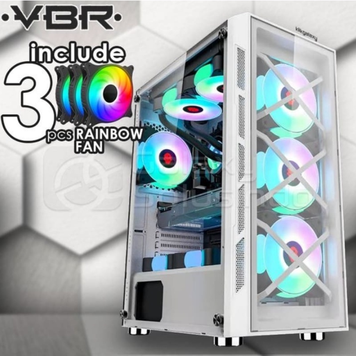 VBR DRAGON VD-001 Tempered Glass Gaming Case - White