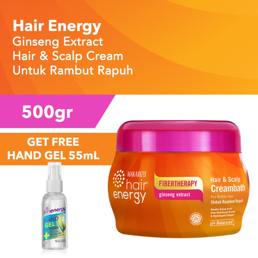 Makarizo HairEnergy HairScalp Creambath Ginseng 500g FREE SANITIZER
