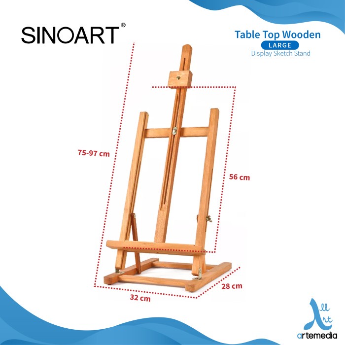 

Easel Lukis Sinoart Large Table Top Wooden Display Sketch Stand