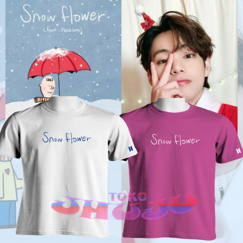 Baju Kaos BTS Kim Taehyung V Snow Flower, NEW Single !!