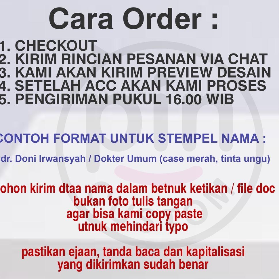 

(W2Y7) ★ [ LEBIH BESAR ] STEMPEL NAMA JABATAN NIP SIP HP DOKTER BIDAN PERAWAT RUANG POLI LOGO TOKO size 15x45 //Stock@baru