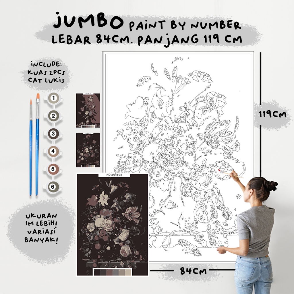 

JUMBO Paint By Number Kit, ARTFLO paint by number besar a0