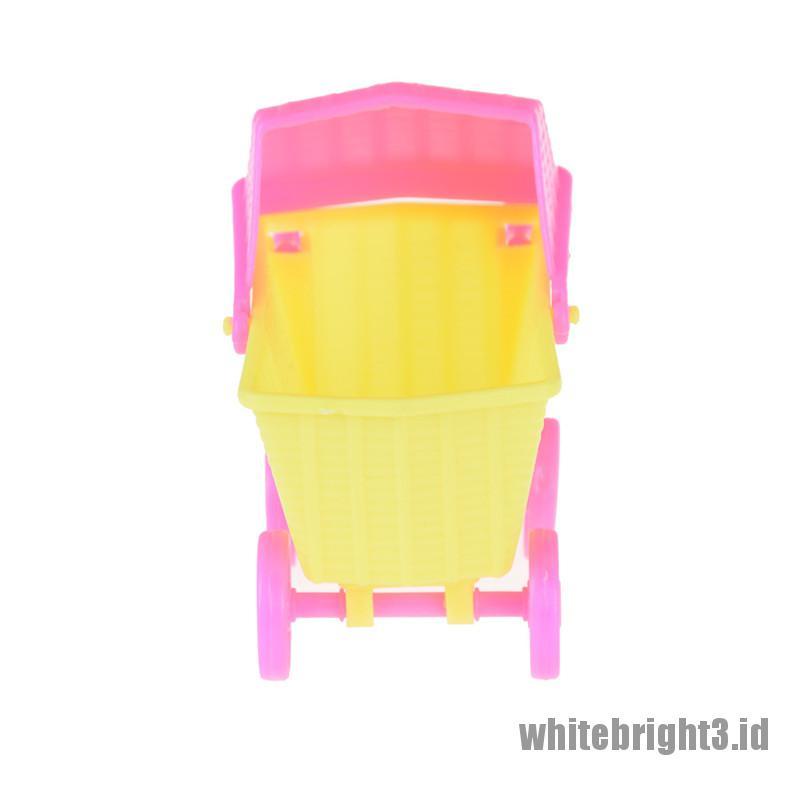 (white3) Miniatur Trolley Belanja Untuk Aksesoris Rumah Boneka