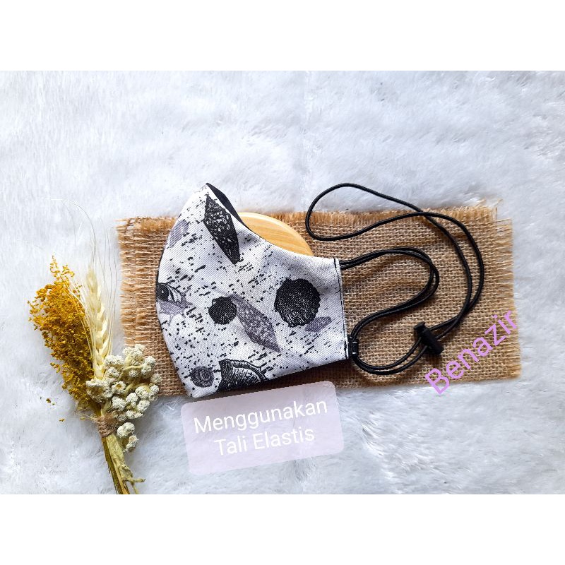 Masker Kain Stopper Earloop Motif Cewek Tali Elastis | Masker Kain 2in1Dewasa | Masker Kain Terbaru