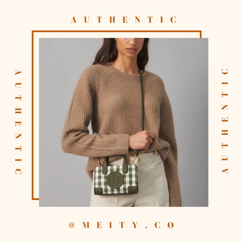 Tory Burch Ella Gingham Micro Tote