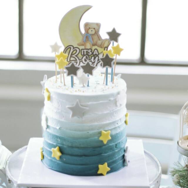 

Cake Baby Boy (kue ulang tahun, kue baby shower, kue bridal shower)