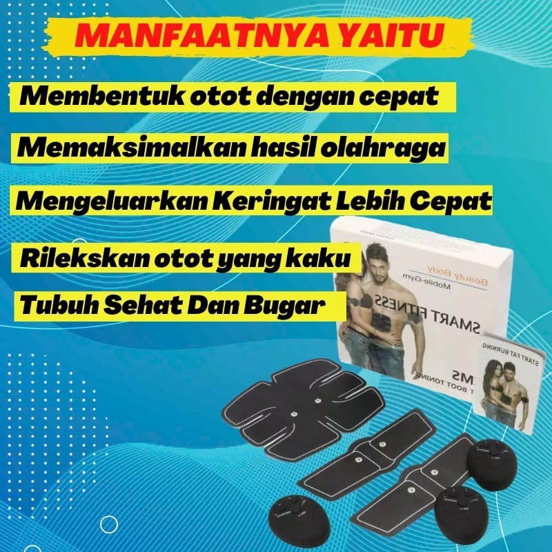 ems pad smart sixpack tool alat fitnes perut buncit ORIGINAL