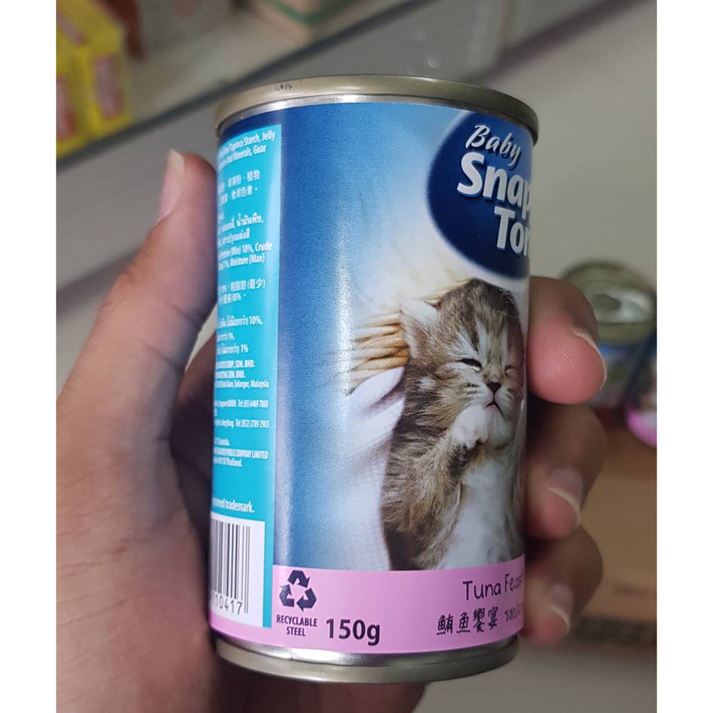 Makanan Basah Kucing kaleng kitten Baby Snappy Tom 150 gram Rasa Tuna