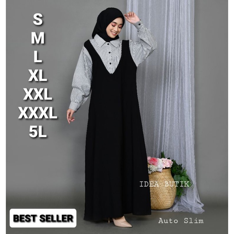 baju gamis wanita dress muslim terbaru Eloise Gamis Jumbo_BAJU WANITA L XL XXL XXXL 5L baju gamis wa