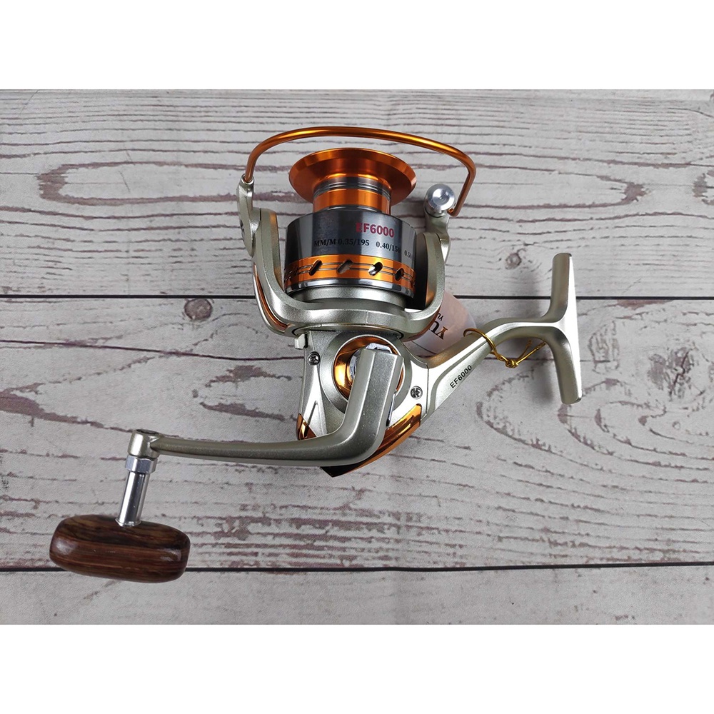 Yumoshi Gulungan Pancing EF6000 Metal Fishing Spinning Reel 12 Ball Bearing - Golden