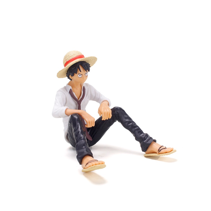 Mainan Action Figure Model Anime One Piece Luffy Duduk Untuk Koleksi