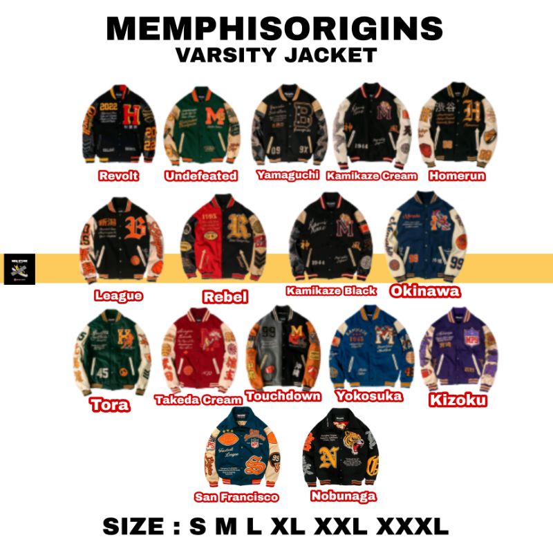 MEMPHISORIGINS - VARSITY JACKET LIMITED EDITION - MEMPHIS ORIGINS VARSITY JAKET BEAR REBEL OKINAWA K