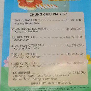 Kue bulan KIM LING Kacang Hitam Telur .Mooncake/Chung Chiu Pia ( Harga Per-kotak isi 4)