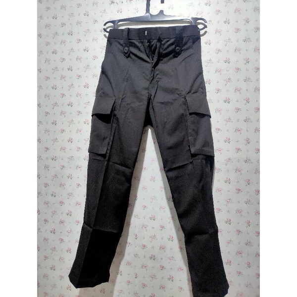 celana pdl polri - satpam - security - celana PDL hitam dan coklat  bahan halus