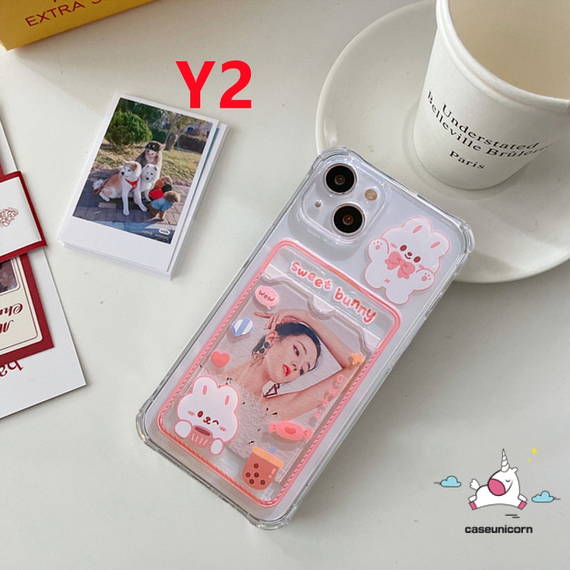 Card Holder Case Vivo Y02 Y02s Y22 Y16 Y22s Y15s Y15A Y20 Y33S Y11 Y12 Y12s Y21 2021 Y01 Y12i Y20s G Y21s Y15 Y17 Y33T Y20i Y12A Y21T Y21A Sweet Bunny Bear Soft Sarung Slot Dompet