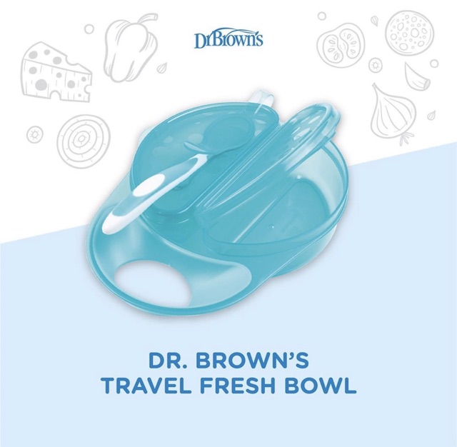 Dr.Brown’s Travel Fresh Bowl and Snap In Spoon - Mangkok makan bayi TF010