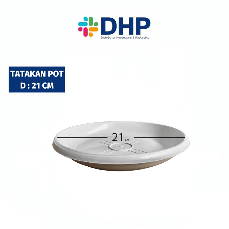 Tatakan Pot (D : 21cm) Putih Alas Pot Tawon Tanaman Bunga Gentong