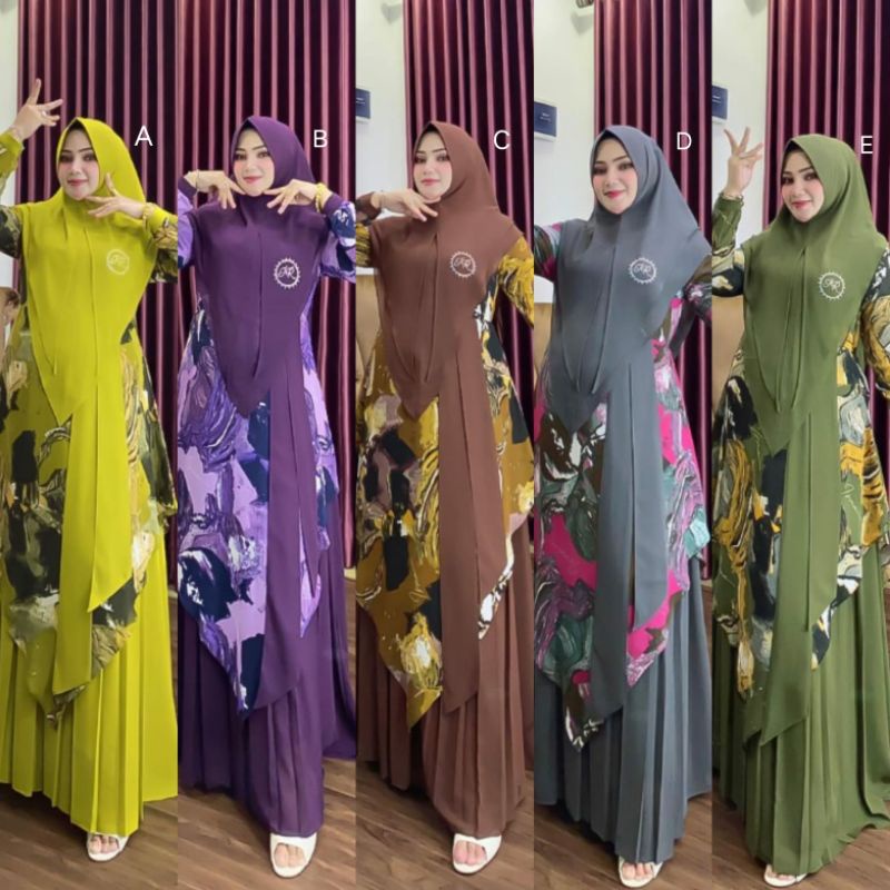 SET SYARI AURORA VOL 9 BY IRNA GALLERY GAMIS SYARI ORIGINAL GAMIS MUSLIM WANITA BAJU SYARI TERBARU