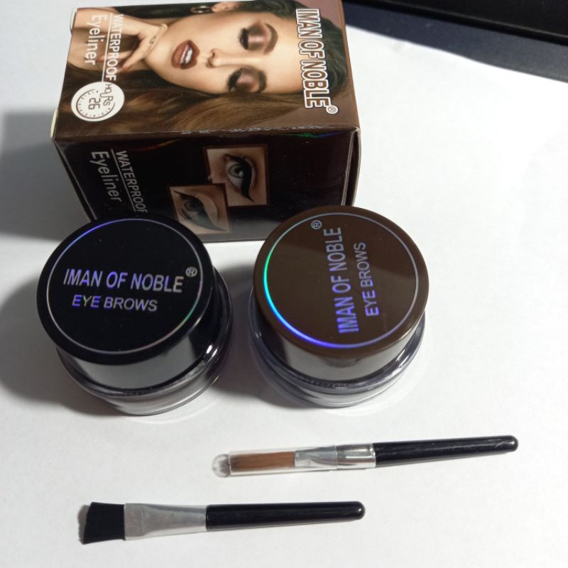 BEST SELLER EYEBROW | GEL EYELINER WATERPROOF 1SET WARNA BROWN + BLACK IMAN