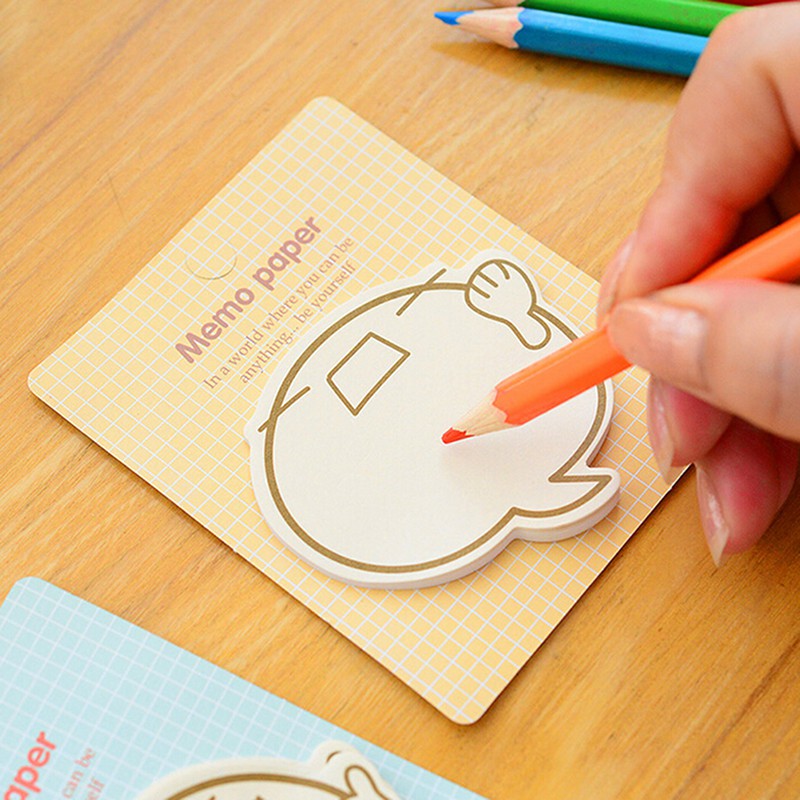 Stiker Kertas / Sticky Notes Motif Kartun Lucu untuk Perlengkapan Sekolah / Kantor