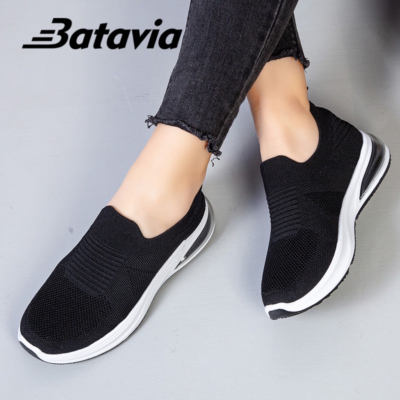 (COD)Batavia Fashion Shoes baru  sepatu wanita olahraga rajut premium bernapas Q9 A115