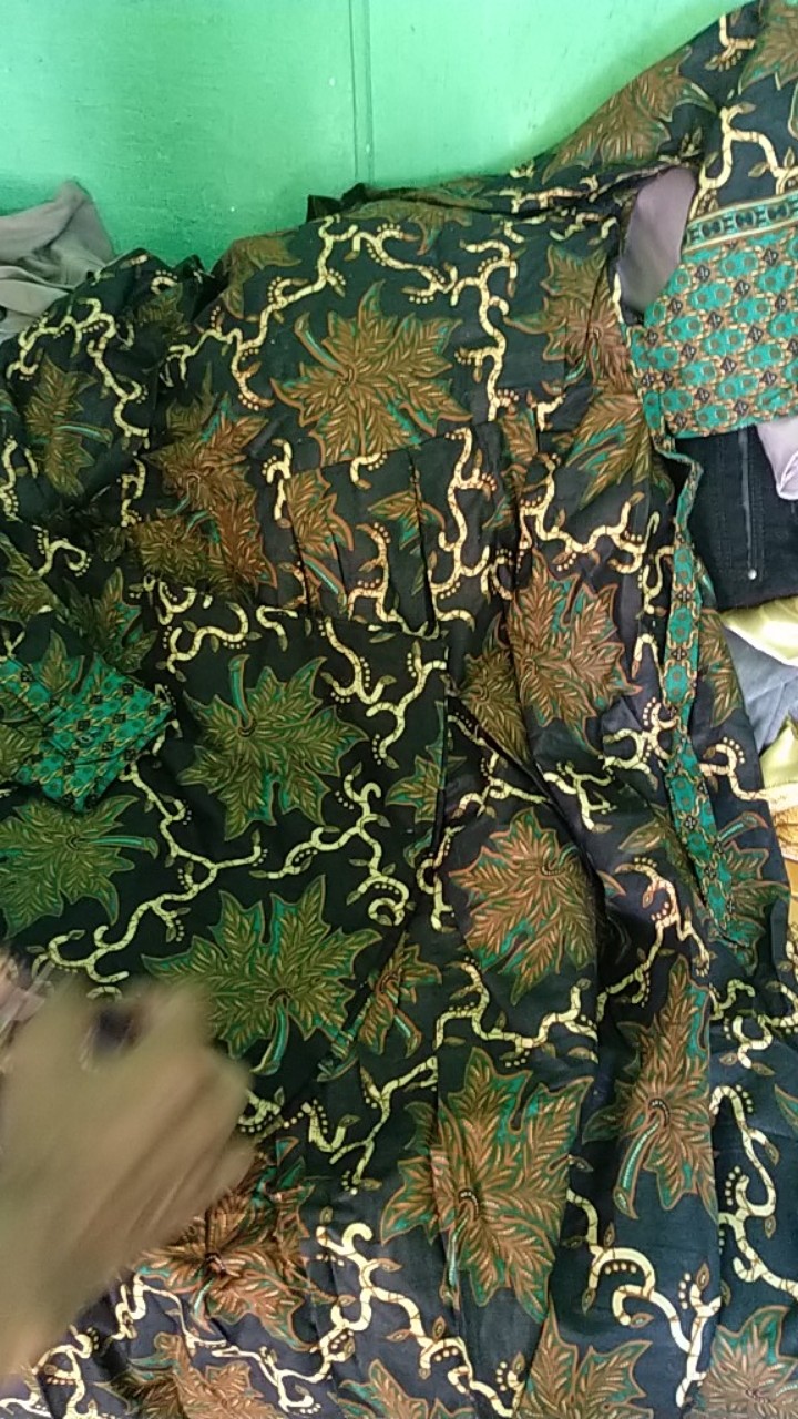 Kemeja Batik Pria Lengan Panjang Motif Daun Hijau A21baju Kemeja Lebaran Pink