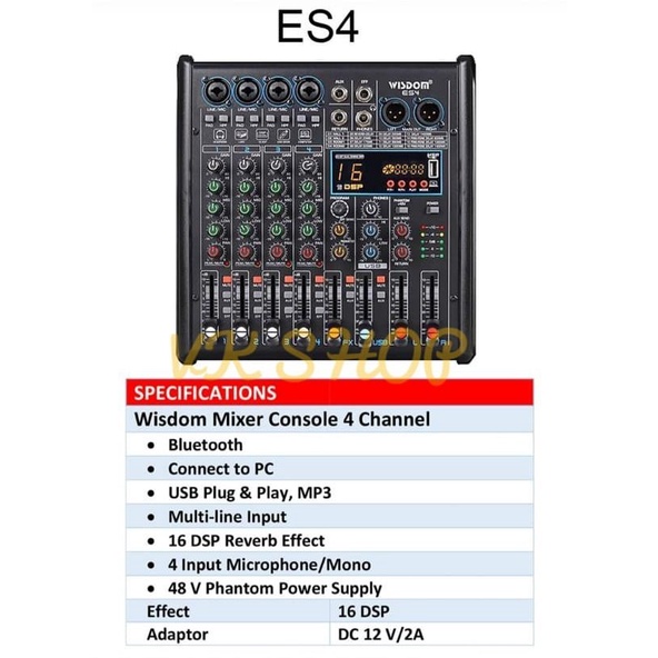 MIXER AUDIO WISDOM ES4 WISDOM ES 4 ORIGINAL 4 CHANNEL