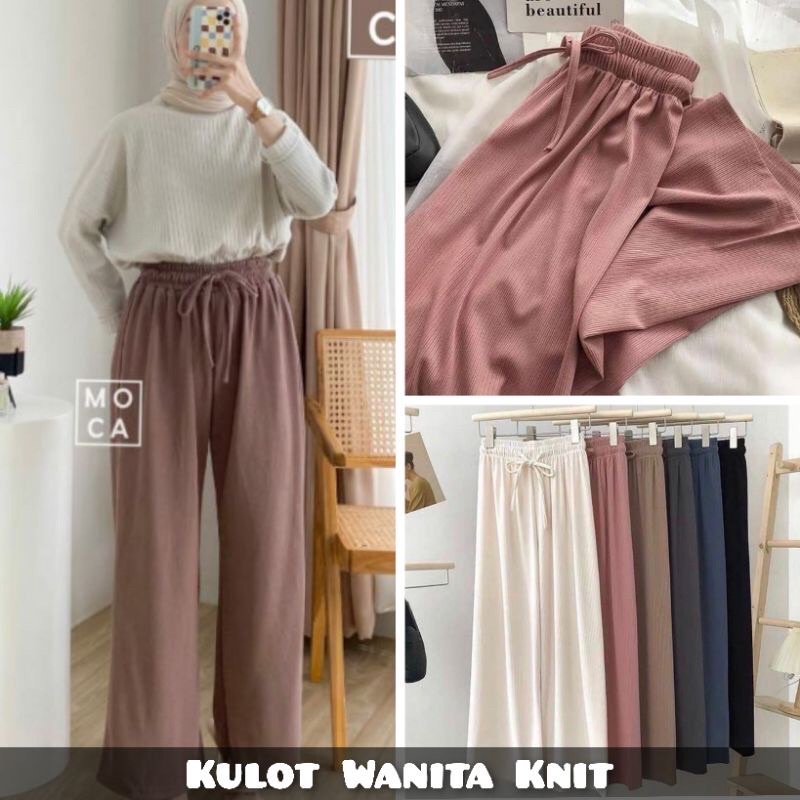 Celana Kulot Knit Wanita Bawahan Knit Premium Murah Fashion Solo