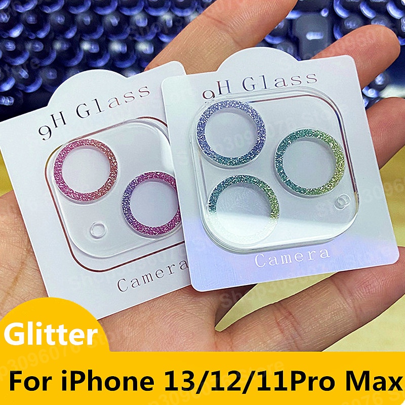 Pelindung Layar Tempered Glass Glitter Untuk iPhone 14 pro max 13 12 Mini 11 pro max 12pro 13pro