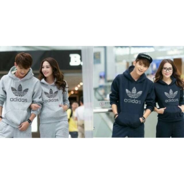 Sweater couple adidas lengan panjang - baju pasangan