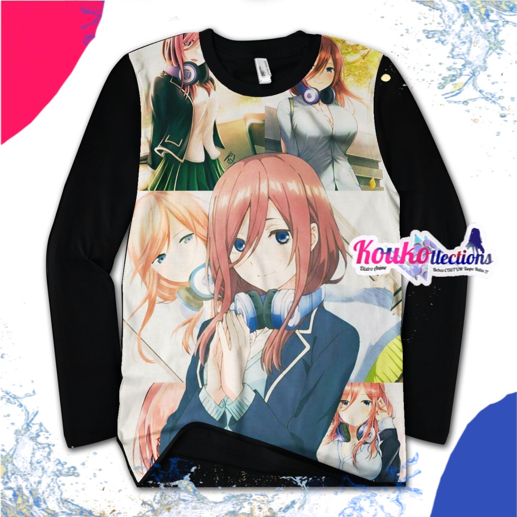 PROMO Long Sleeve 3D Anime Miku nakano headphone | Ready Size XS - XXXXXL