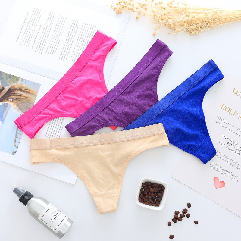 G String Sexy Low Waist Celana Dalam Bahan katun Lingerie thongS C061