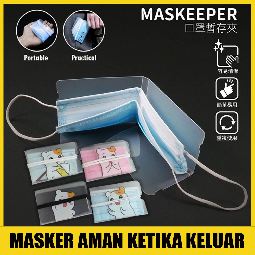 KOTAK TEMPAT PENYIMPANAN MASKER MULUT SEMENTARA MASK HOLDER MASKER KEEPER MASKEEPER MASK STORAGE