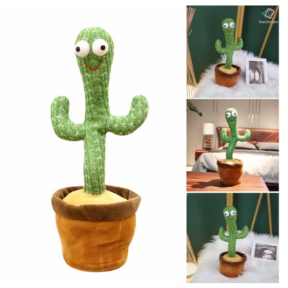 Dancing Kaktus Boneka Pintar Bisa Bicara Joget Menari Rekam Suara Goyang Gerak 3 in 1 Talking Toy Doll Cactus