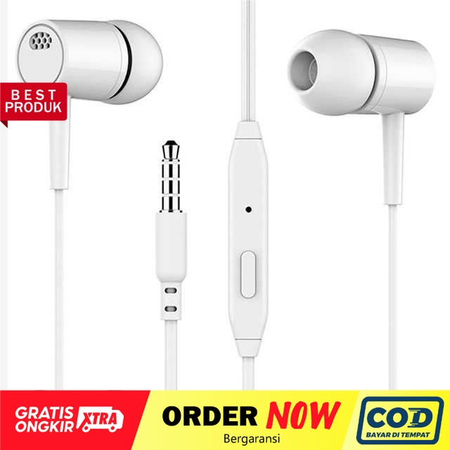 Headset + mic + tombol voleme handsfree mega bass power gaming support android &amp; ios - dinno.id