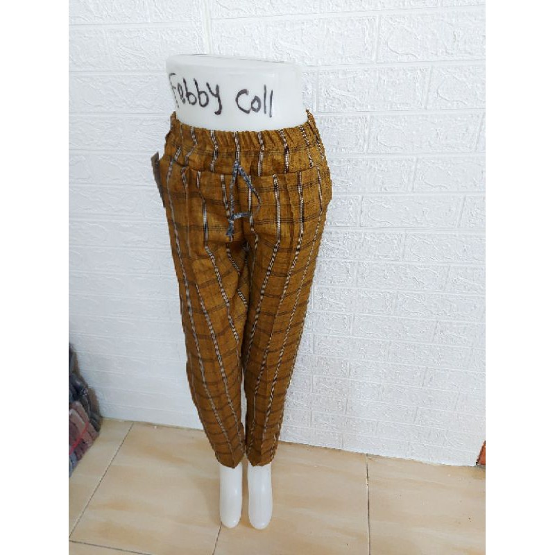 baggy pants / baggy kotak zahra / baggy kotak / baggy pants salur / celana beggy motif kotak