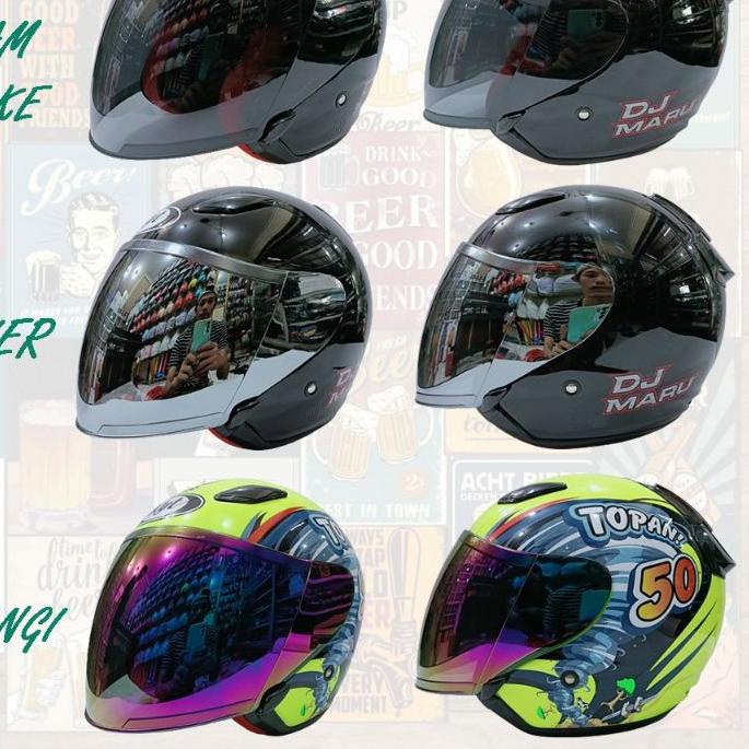 【COD】 Kaca Helm Visor Iridium Silver pelangi hitam clear KYT  DJmaru Galaxy INK Centro Murah produck
