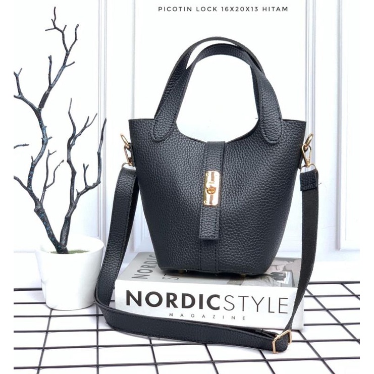 New Picotin Lock Tas Korea Wanita/Tas Wanita Bucket Picotin/ Handbag Facktory Bagguette Kulit/ Pico