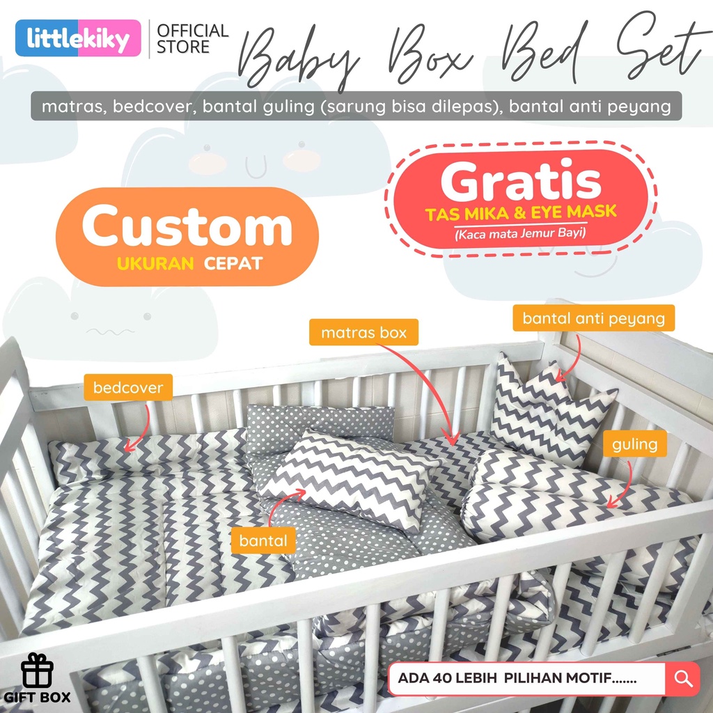 Paket Lengkap Kasur Box Bayi / Bedding Set Bayi Littlekiky