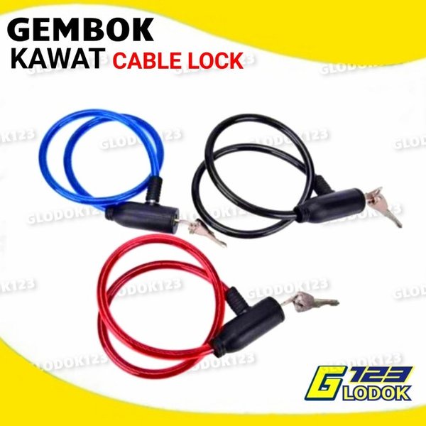 Gembok Kawat Kabel Kunci Pengaman Sepeda Motor Helm Cable Lock Wire