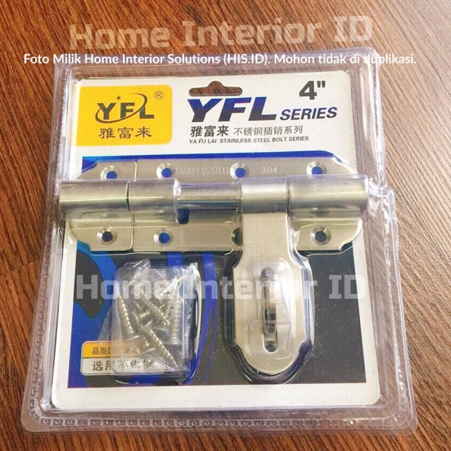 Grendel Overval 4 inch Stainless Steel - Grendel pagar pintu berkualitas