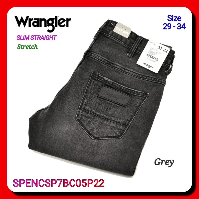 Celana Jeans Pria Wrangler Original SPENCSP7BC05P22 Slim Fit Stretch