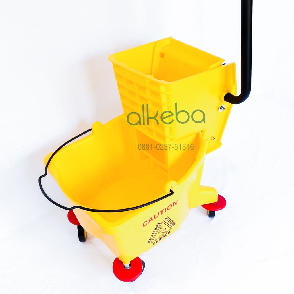 Single Bucket mop 24 L wringer trolley murah