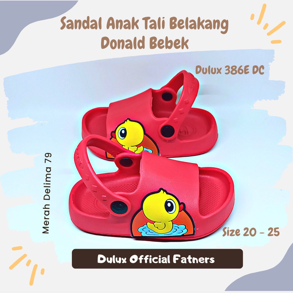 MD 79 - Sendal Anak Perempuan Usia 1 - 3 Tahun Tali Belakang Donald Bebek Model Baru