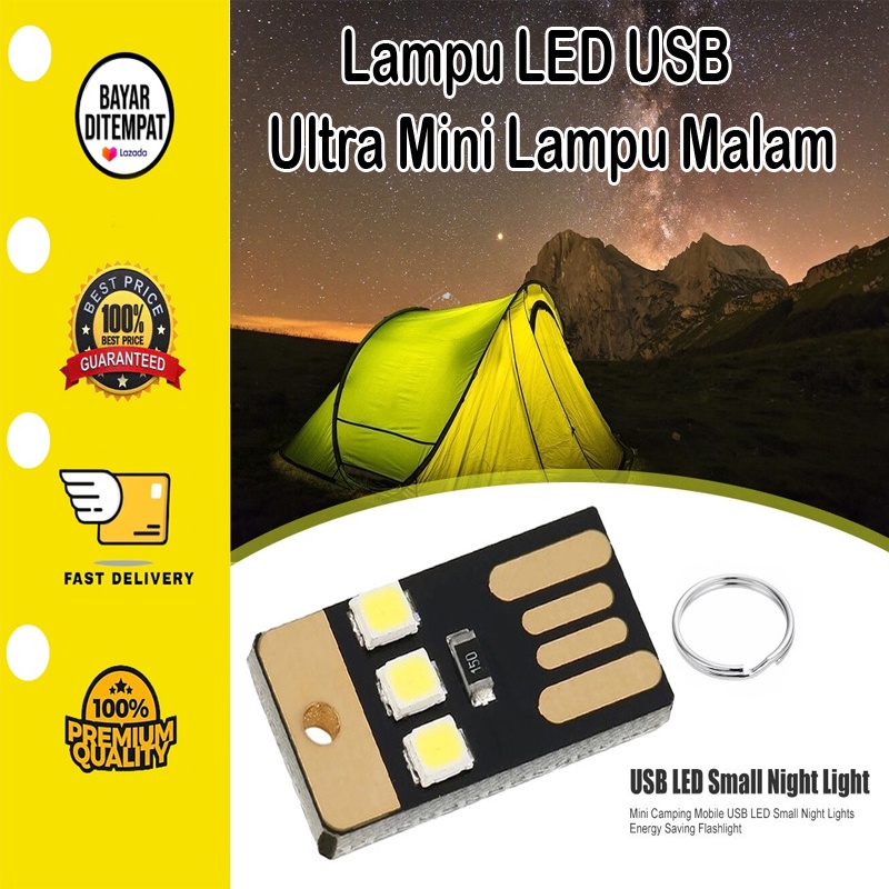 [BISA COD] Lampu LED USB Ultra Mini Lampu Malam Lampu Camping Lampu Keyboard Lampu Laptop Senter