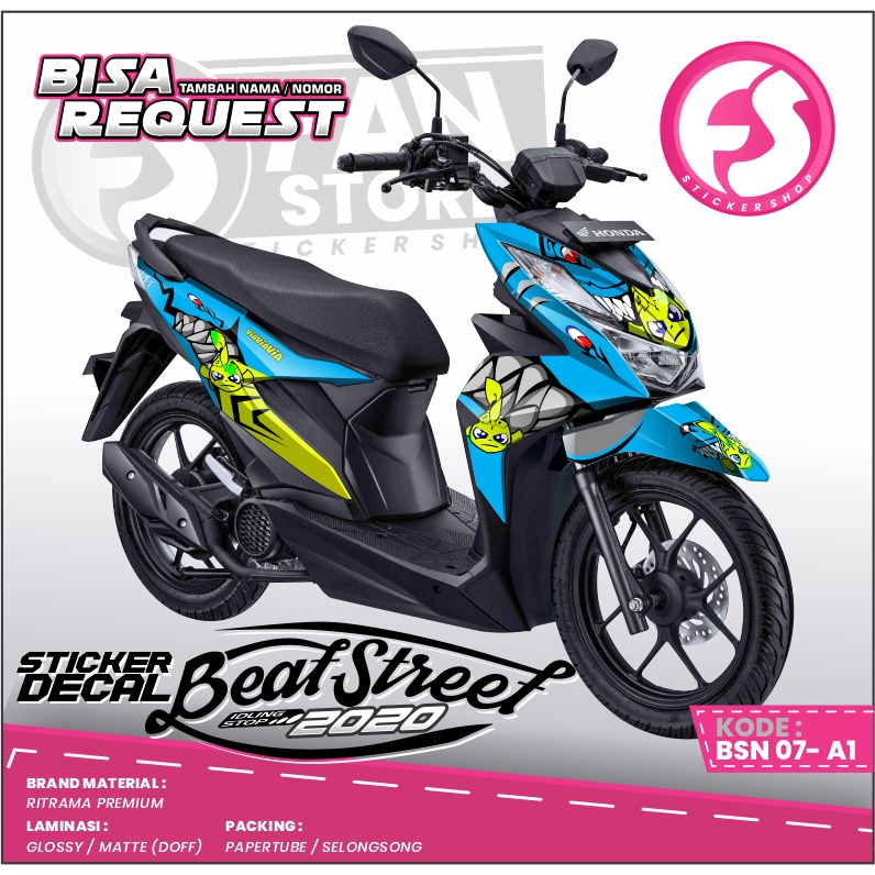 Decal Motor Honda Beat Street 2020 Fullbody - Sticker Decal Beat Deluxe Fullbody - Aksesoris Motor BEAT CBS ISS 2021 - Kode BSN